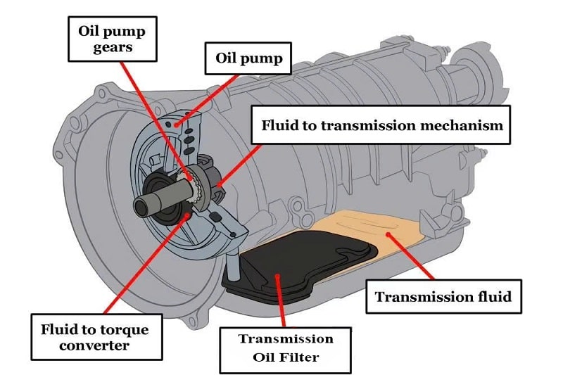 vị trí của lọc nhớt hộp số trên xe ô tô